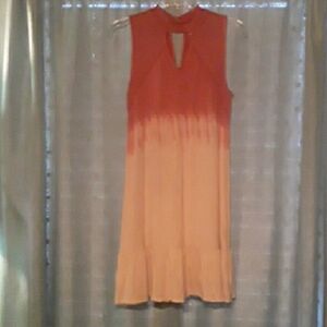 True Craft Orange Cut Out High-Low Sheath Dress